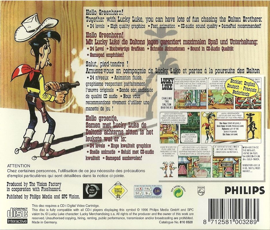 Lucky Luke box art for CD-i